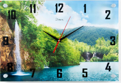 3545-178 Часы настенные "Водопад и озеро" Рубин