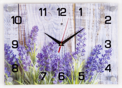 2535-069 Часы настенные "Фиолетовые цветы" Рубин