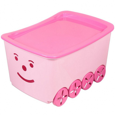 Ящик для игрушек "Гусеница" розовый АР-068 (5)