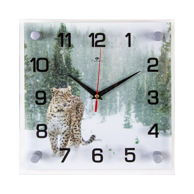 2525-045 Часы настенные "Снежный барс" Рубин