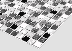 Панель ПВХ листовая 0,3мм Мозайка Мрамор черно-белый 0,95*0,48 [8]