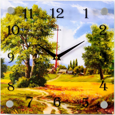 2525-1064 Часы настенные "Деревенька" Рубин