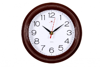 2121-307 Часы настенные круг  D=21см  коричневый "Классика" Рубин