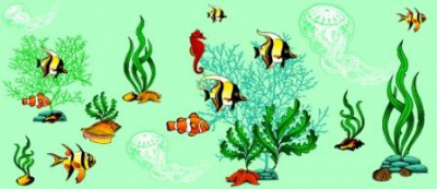 Штора для ванны Альфа-Стиль п/эт. Водоросли (зеленые) 180х180 (1/40)