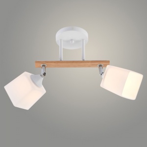 1591/2 WH+CR+WOOD 2х60W E27 d450 h300 Светильник потолочный (10)