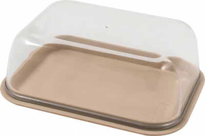 Масленка Plast Team двухсторонняя 14,5*11*5,5см шоколадный мокко РТ9096МК (12)