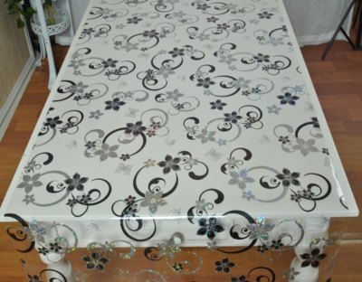 3903D Клеенка PRESTIGE прозрачная с лазерной печатью 1,37*20м (20)