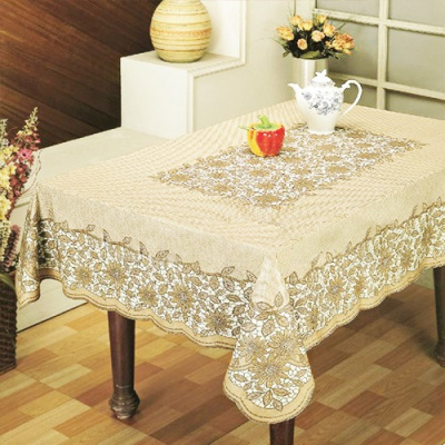 Скатерть ПВХ EMBOSSED 137x180см бежевая арт.С502 (12/36)