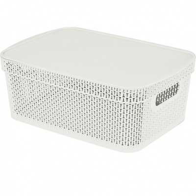 Корзина для хранения Keeplex Ajur с крышкой 11л 38х27х14,3см белое облако KL411511048 (14)