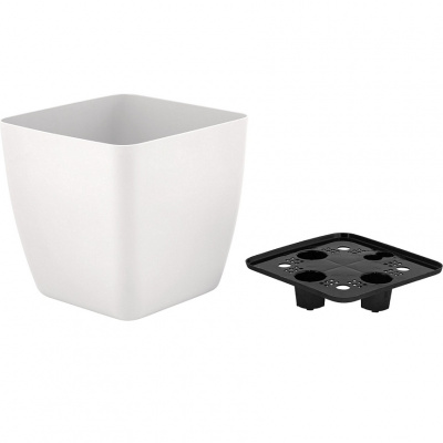 Горшок с дренажной вставкой InGreen Vienna, 5л, квадратный, белоснежный жасмин IG680410048 (16)