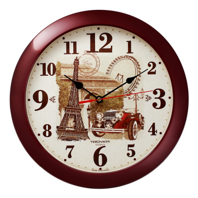 11131134 бордовый D290мм Часы настенные TROYKATIME