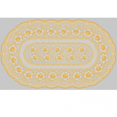 Салфетка ПВХ кружевная 60*100см золото (12!!!/120) овал