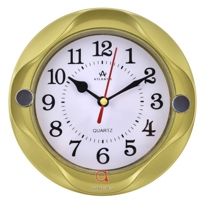 5994-TLD gold 158x38x158мм Часы настенные Atlantis