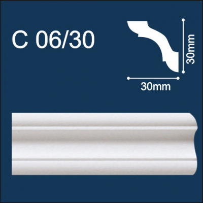 С06/30 Плинтус потолочный экструдированный Солид 2,0м (140)