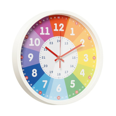 3027-030 Часы настенные круг d=30см белый "Обучающие" Рубин