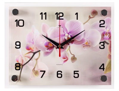 2026-047 Часы настенные "Орхидея на бежевом" Рубин