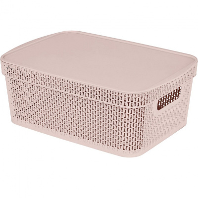 Корзина для хранения Keeplex Ajur с крышкой 11л 38х27х14,3см бежевый топаз KL411511005 (14)