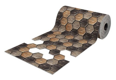 Ковровая дорожка SHAHINTEX DIGITAL PRINT "Соты" 0,8*15м металлик