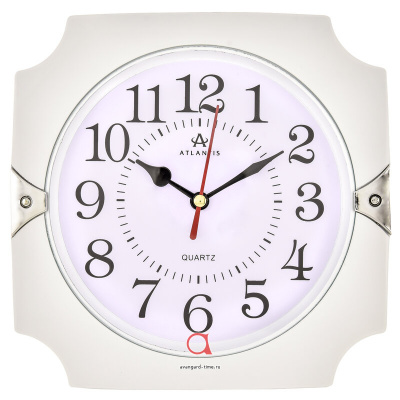 5979-TLD white 180x180x40мм Часы настенные Atlantis