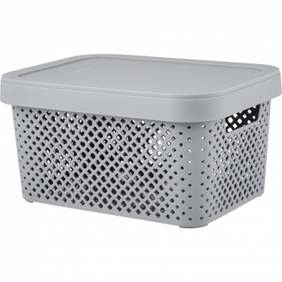 Корзина для хранения с крышкой Plast Team STOCKHOLM, 5 л серый шторм PT500601025 (8) 