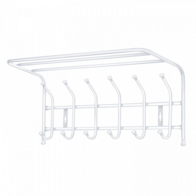 Вешалка настенная с полкой (600*238*268мм) 6 крючков, матово-белый ВП6/МБ (5)