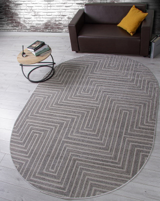 Ковер DIOS 0,8*1,5 овал F412 LIGHT GRAY