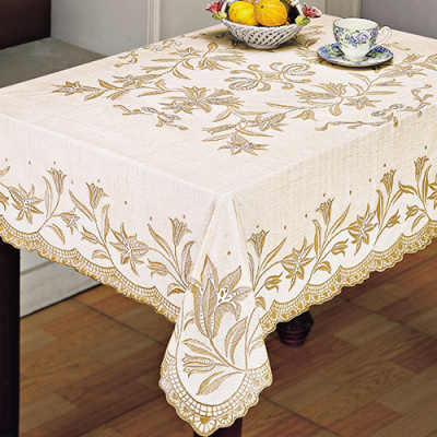 Скатерть ПВХ EMBOSSED 150x230см бежевая арт.С629 (12/24)