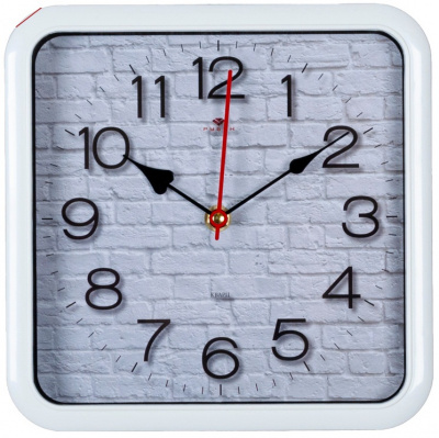 2223-001 Часы настенные квадрат 22х22см "Фактура" Рубин