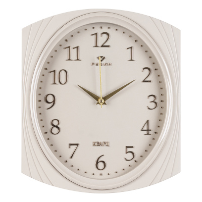 2832-006 Часы настенные прямоугольные 27,5х31,5 см хаки "Классика" Рубин