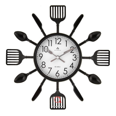 105A black 260x260x40мм Часы настенные Atlantis