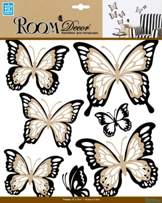5002 REA  Декоративная наклейка "Многослойные бабочки с блестками"