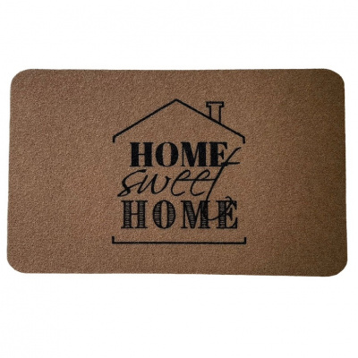 Коврик влаговпитывающий ComeForte "ВЕЛЮР" 60*90см "Милый дом" (бежевый) (10)