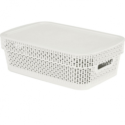 Корзина для хранения Keeplex Ajur с крышкой 3л 28,1х18,5х8,9см белое облако KL411111048 (12)