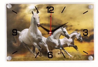 2030-01 Часы настенные "Белые кони"