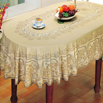 Скатерть ПВХ EMBOSSED 150x230см овал белая арт.С607 (12/24)