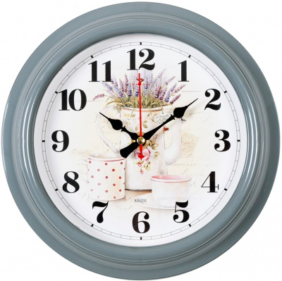 2121-003 Часы настенные D21см "Лаванда и чай" Рубин