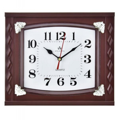 0051 brown 240x42x200мм Часы настенные Atlantis