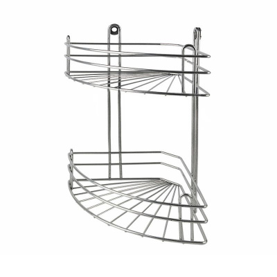 Полка угловая 2-х секционная глубокая радиальная хром (вку-3.2.3) (2!!!)