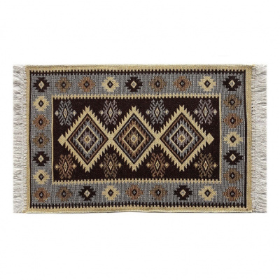 Коврик KILIM 1шт (60*90) хлопковый с бахромой UK1879 коричнево-бежевый