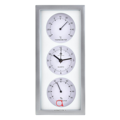 9041A-TLD silver 125x54x270мм Часы настенные Atlantis 
