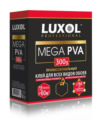 Клей обойный LUXOL MEGA PVA 300гр. (18)