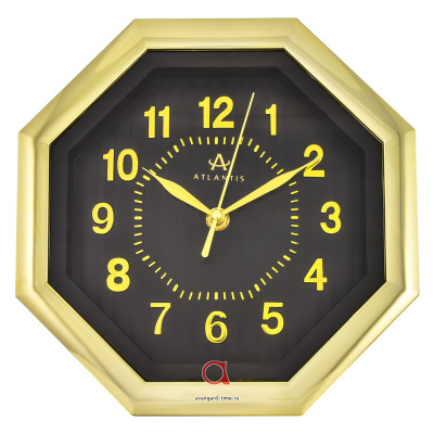 6454-TLD black dial 229x229x41 мм Часы настенные Atlantis