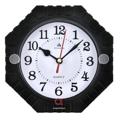 5993T-TLD black+доп.подставка 158x158x38мм Часы настенные Atlantis