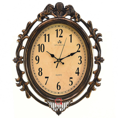 35191-TLD brown 369x297x45мм Часы настенные Atlantis