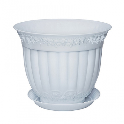 Кашпо "Флора" 2,5л с поддоном Э-214 (60) белый