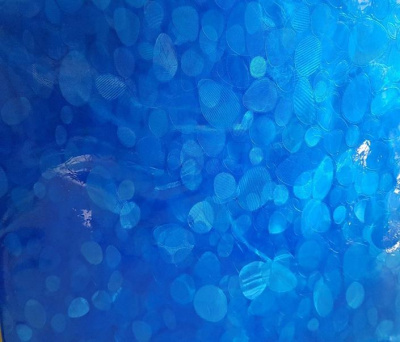 Штора для ванны ZALEL 3D с кольцами "Камешки" (синий) 180*180