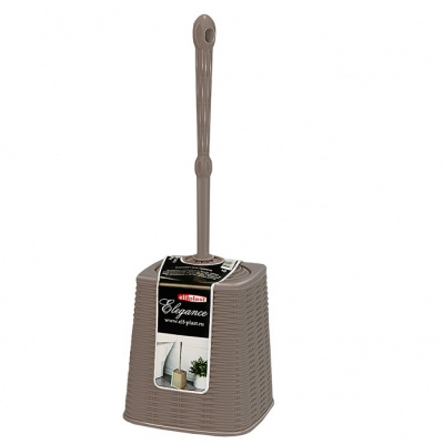 Комплект WC (ерш+подставка) "Elegance" серо-коричневый (20) Э-377