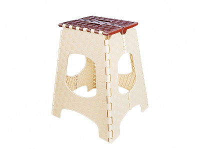 Табурет складной «МУЛЬТИСТУЛ» большой бежево-коричневый 44,5см (10) Э-114