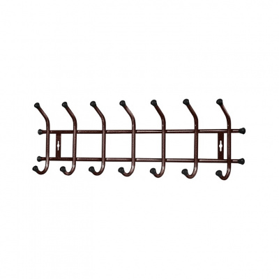 Вешалка настенная (680*215мм) 7 крючков, медный антик ВНТ7 (5)