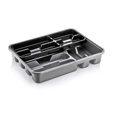 Лоток в стол DDStyle двойной на 10 секций серый-антрацит 14004 (24)